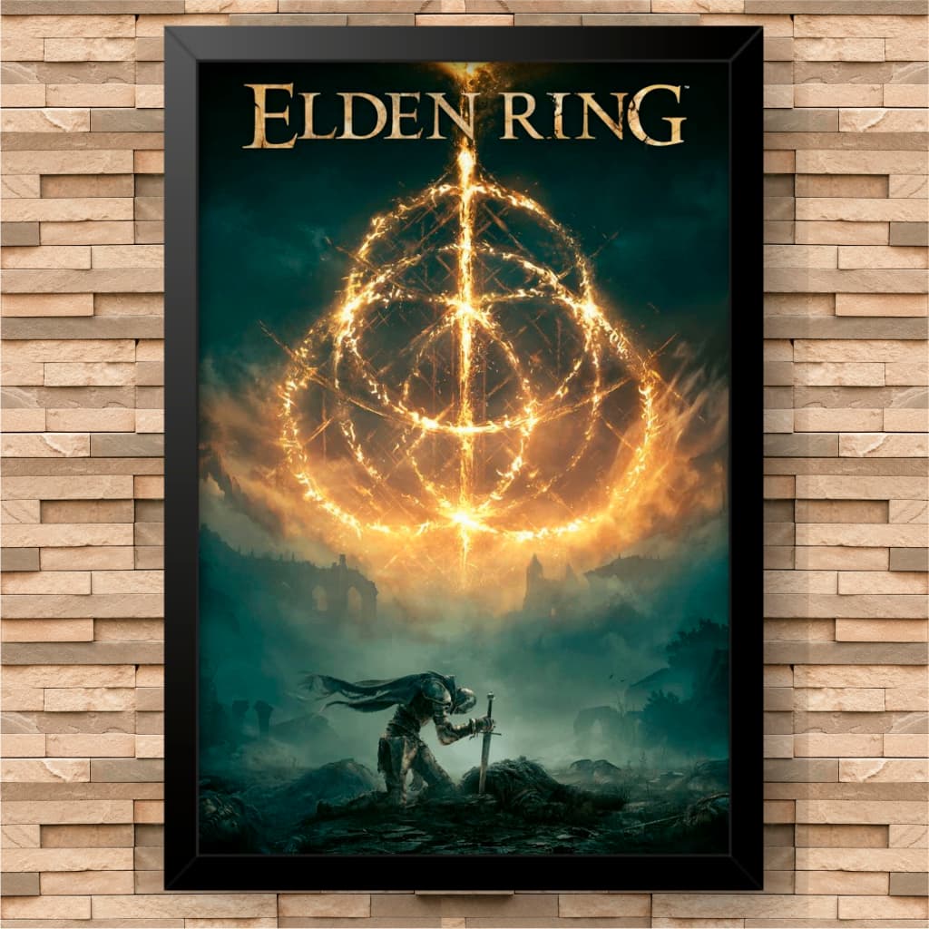 Quadro Decorativo Elden Ring | Poster  Moldura e acetato | Decoração Geek Nerd game