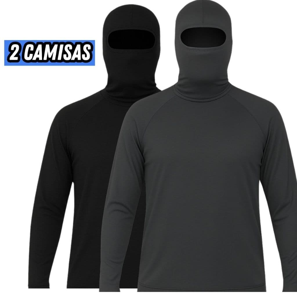 CAMISA UV PLUS SIZE G1 G2 G3 TÉRMICA KIT 2 UNIDADES SEGUNDA PELE  TOUCA NINJA PROTEÇÃO SOLAR UNISSEX