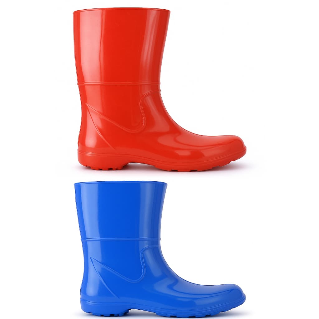 Kit 2 pares Bota Borracha Galocha Cano Médio Pega Forte Impermeável Com Forro Chuva p/ Limpeza Motoboy Chuva Agrícola