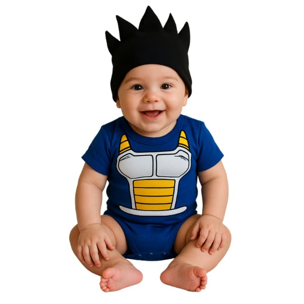 Body Bebê Temático Goku Mesversário Com ou Sem touca