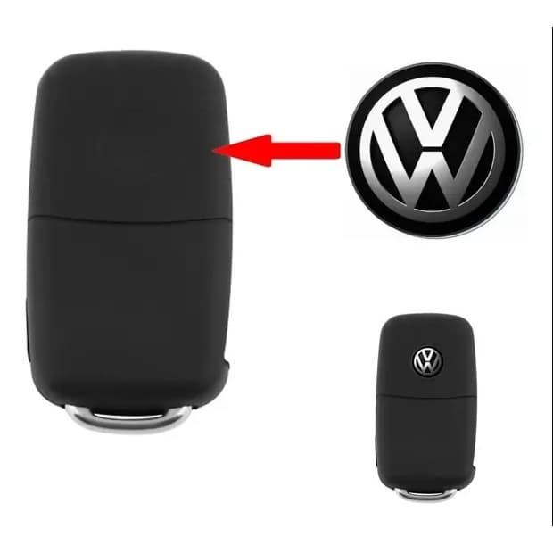 Par Emblemas Chave Canivete Botons Adesivos Resinados Volkswagen Carro 14mm