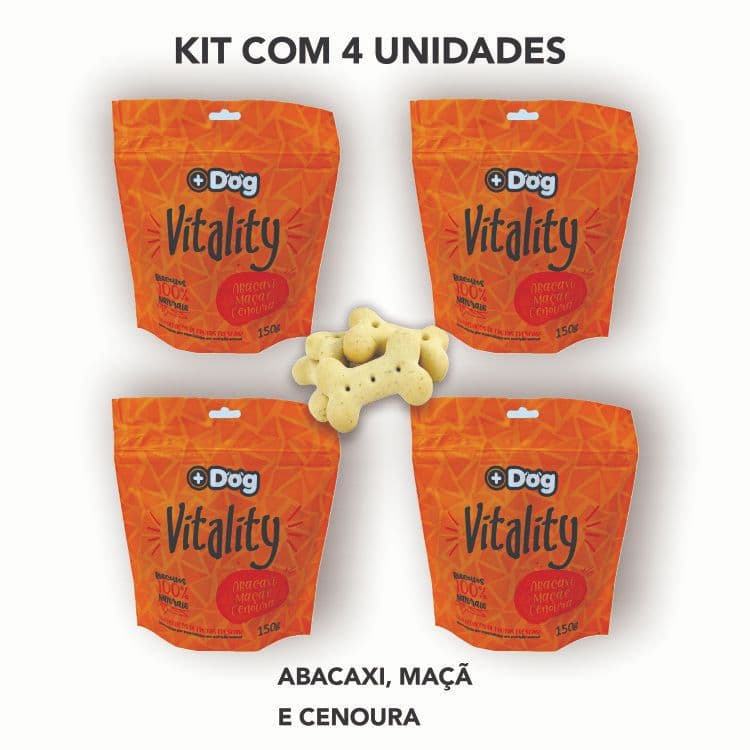 Kit c/ 4 Biscoitos Mais Dog Vitality 150g