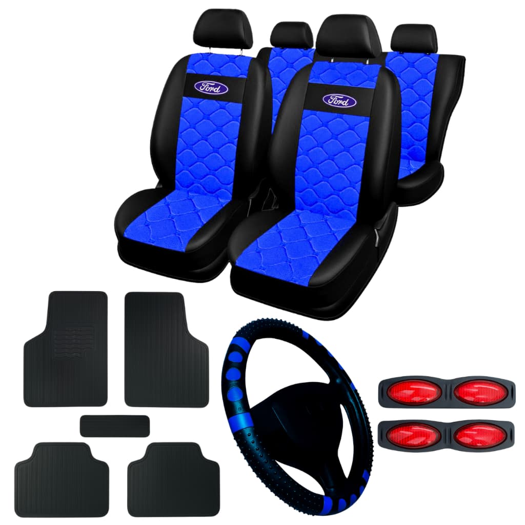 Capa Banco Carro Couro Ford Escort 1998 1999 2000 2001 2002 2003 tapete de carro + capa de volante