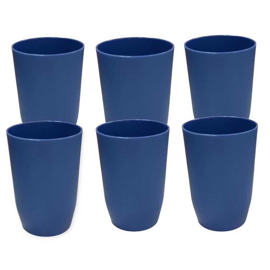 Jogo Conjunto 6 Copos Colors Azul 400ml - Helsim