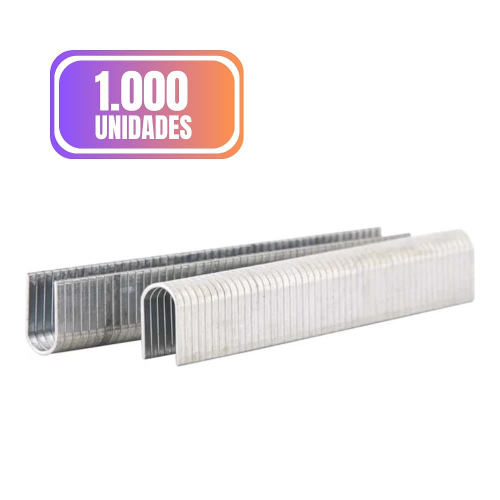 Grampo para Grampeador de Tapeceiro Tipo U 12mm caixa com 1000 Peças