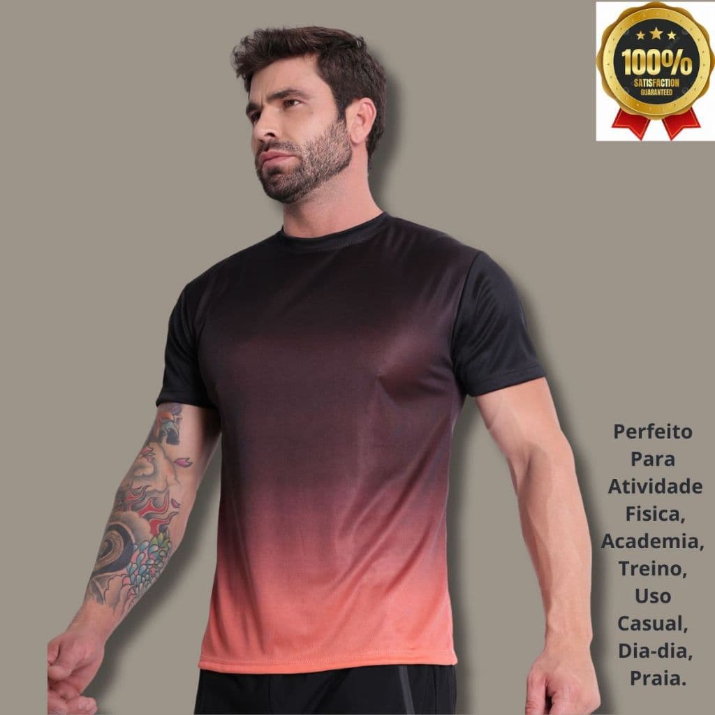Camiseta Camisa Dry Fit Academia Gradiente Masculinaesportivo Para Treino-Corrida-Festa-Verao