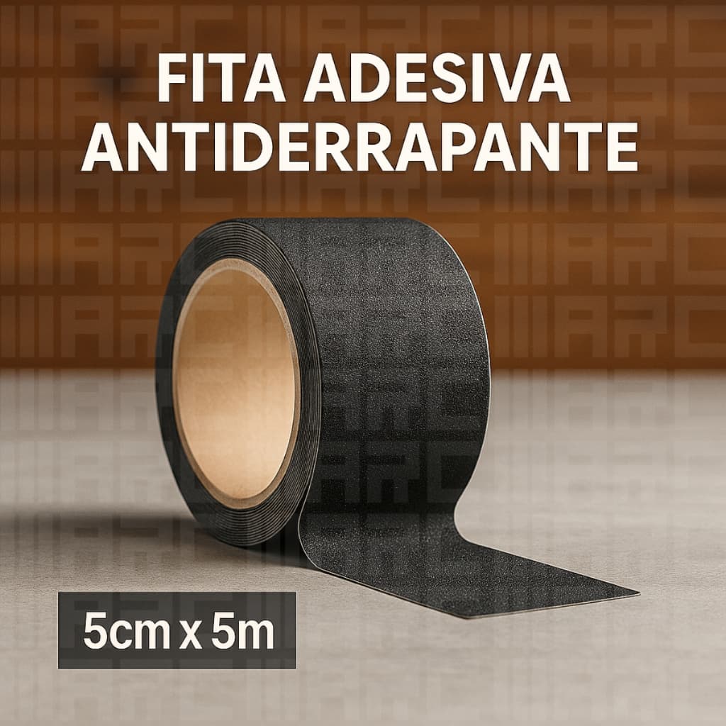 Fita Antiderrapante Preta Lixa Adesivo Piso Externo Escada Rampa Segurança Alta Aderencia Prova Água
