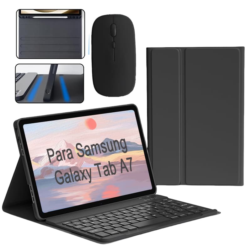 Capa para Samsung Galaxy Tab A7  T500/T505 （10,4"） com teclado ABNT2 e mouse sem fio