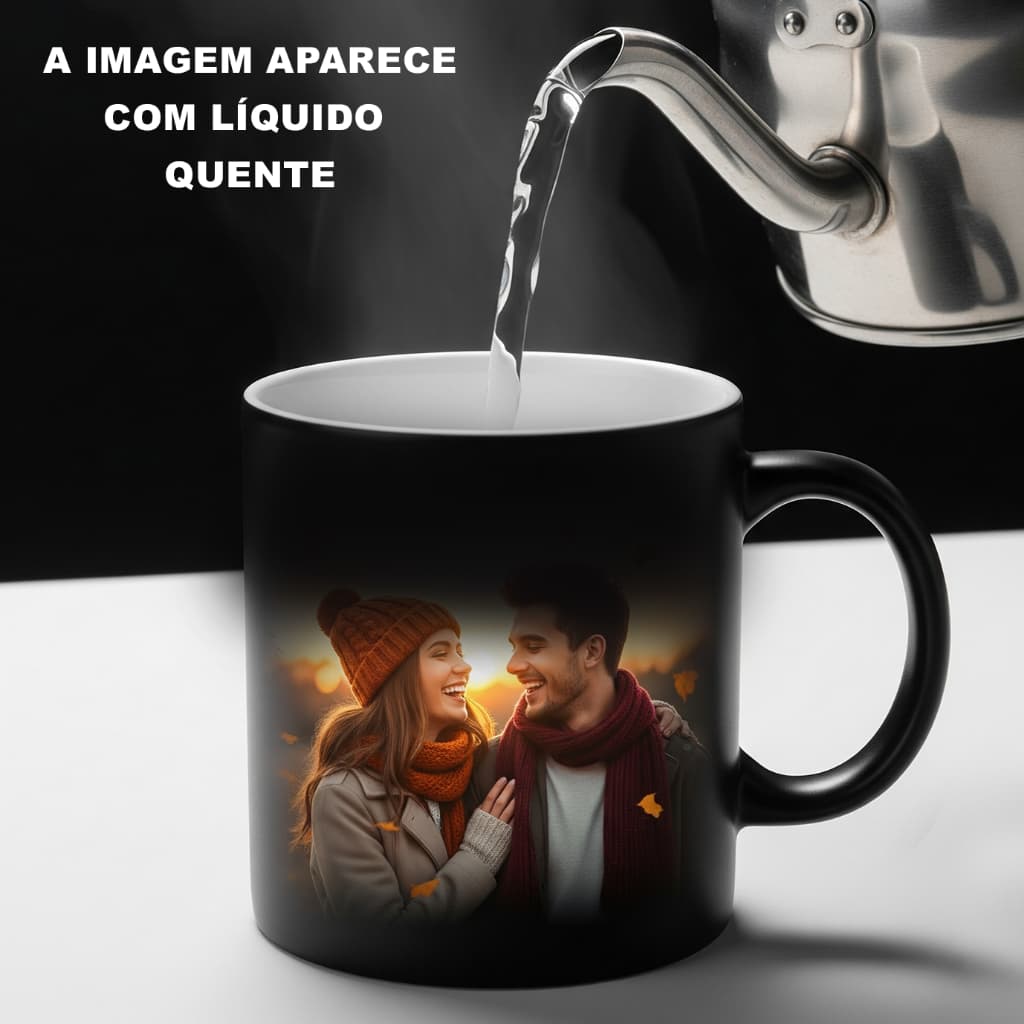 Caneca Xicara Magica Personalizada Porcelana com Foto, Nome, Arte e Outros