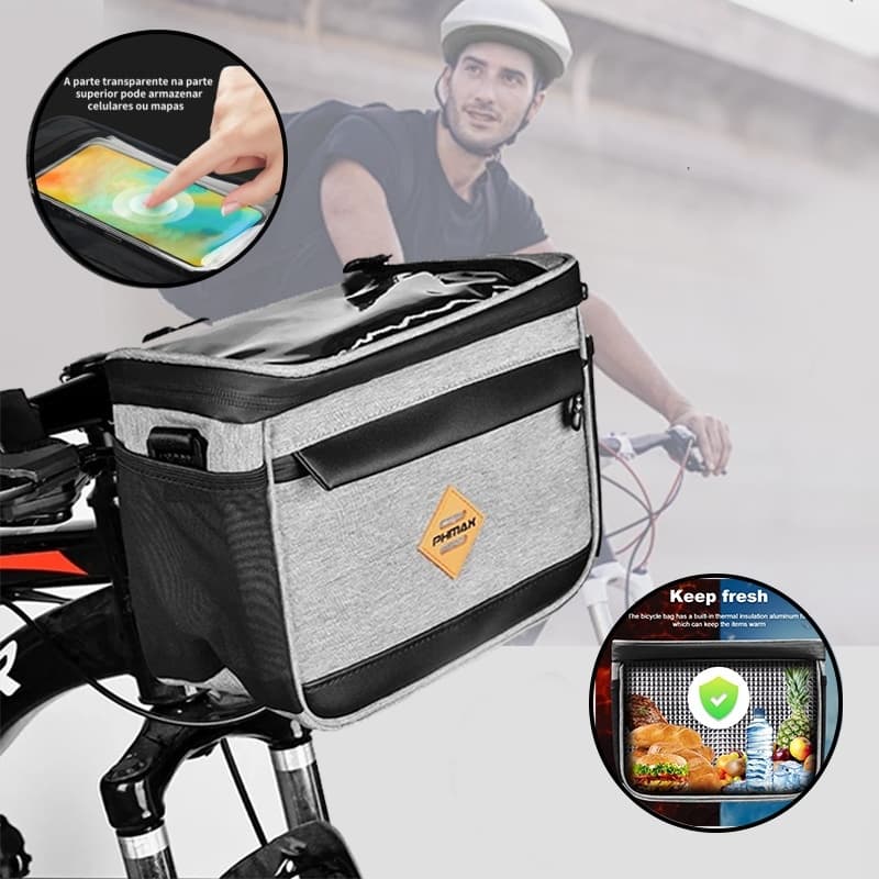 Bolsa de armazenamento à prova d'água para Isolamento bicicleta-bolsa transparente com suporte de telefone para