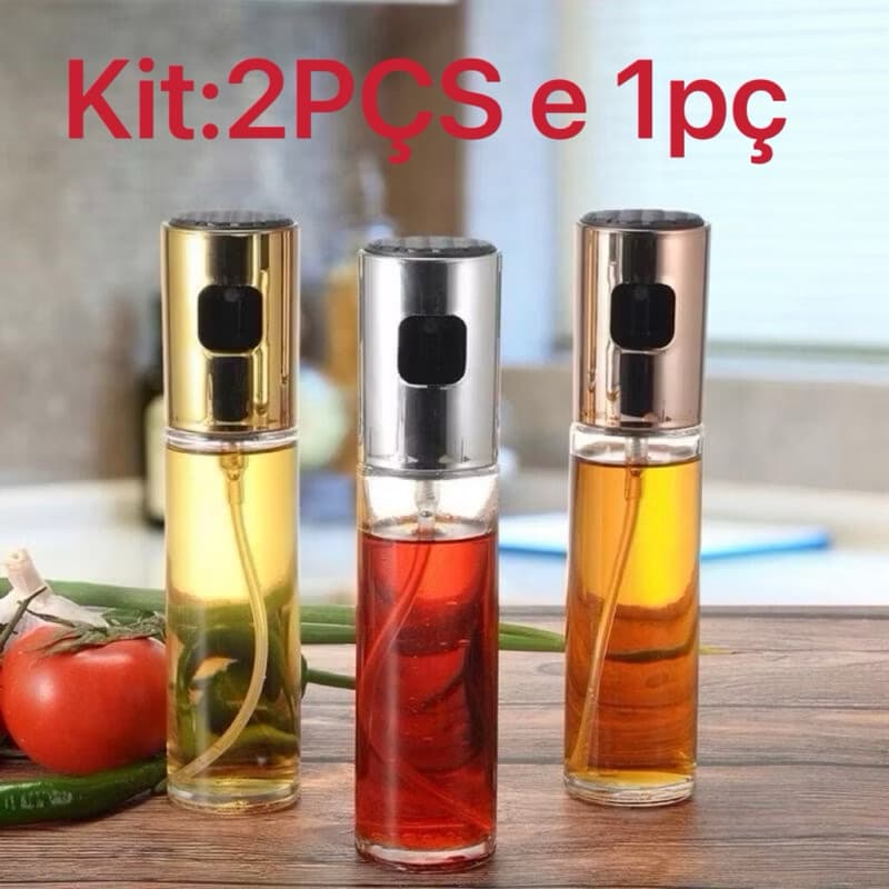 Spray Porta Azeite Vinagre KIT :2 PÇS 100 ML vidro Sem Desperdício