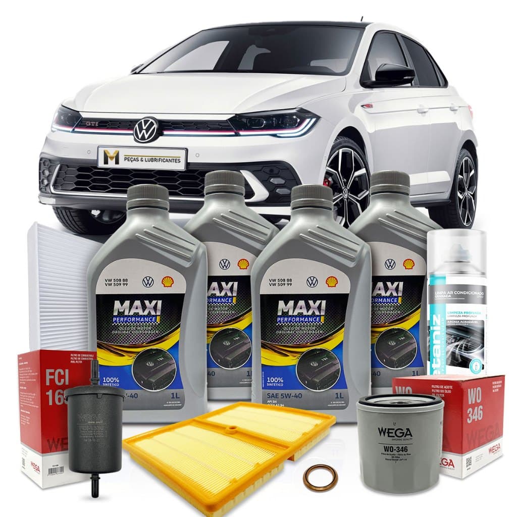 Kit Revisão Óleo Original VW 5w40 Novo Polo 200 1.0 TSI Flex