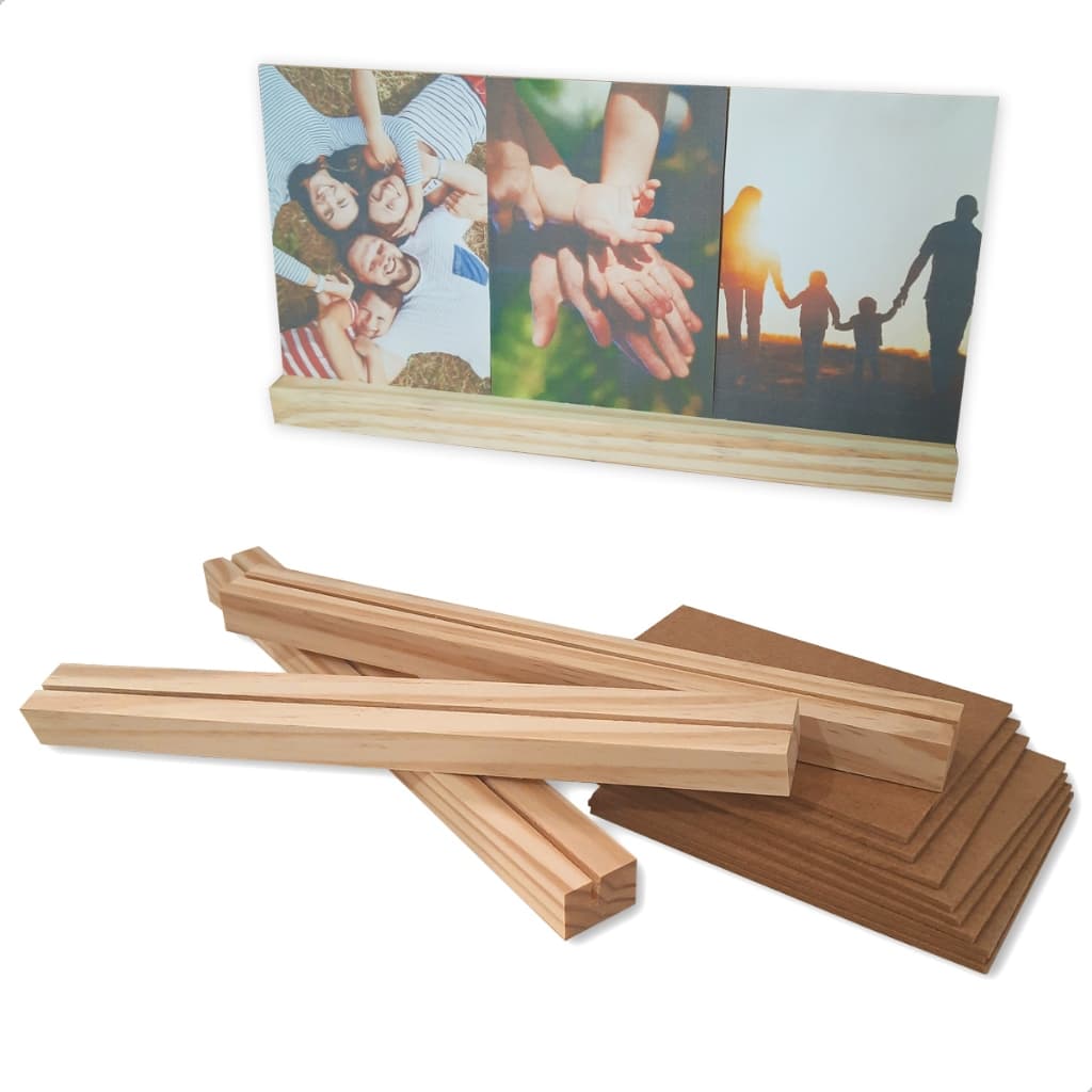 Kit 3 Bases 30cm + Mdf Foto 10x15Cm Decoração Lembrança Diy Casamento Aniversário