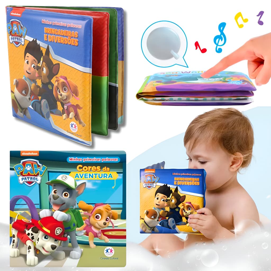 Kit 2 Livros de Banho para Bebê Crianças Patrulha Canina- Original