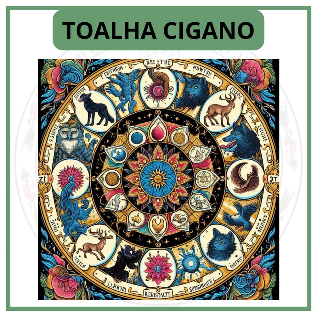 Toalha para Jogo de Tarot 0,70x0,70cm Cigano