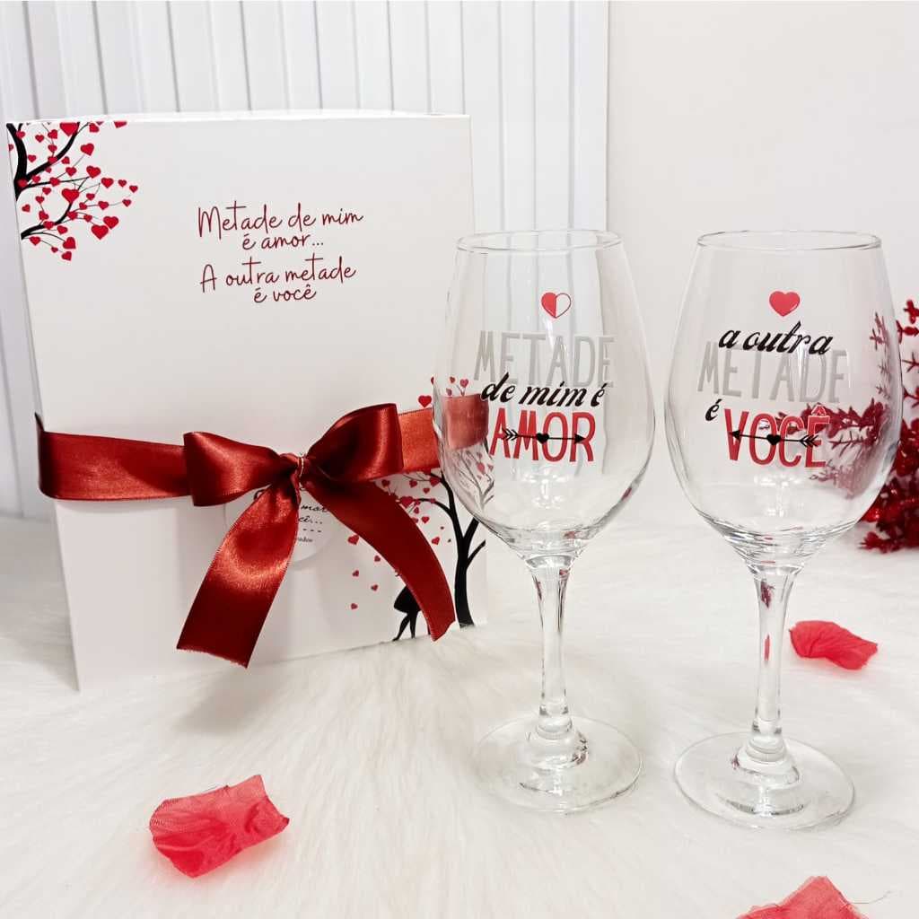 Taças Vinh* Tinto Barone / Presente Namorados - 2 Taças Vinh* + Caixa - Varios Modelos
