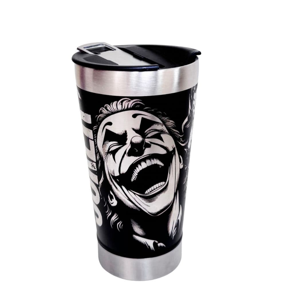 Copo Térmico 473Ml Personalizado 360º Presente ideal Colecionador Coringa Sorrindo