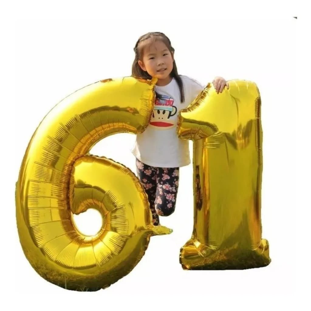 Kit 2 Balões Metalizados Dourado 1 Metro Gigante Decoração Festas Aniversários