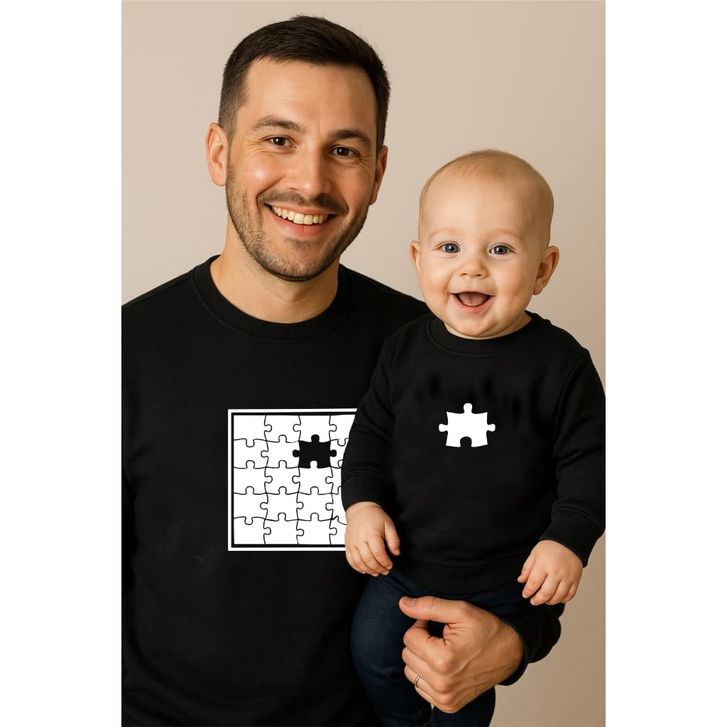 Kit Blusa de moletom Tal pai Tal Filho QUEBRA CABEÇA DIA DOS PAIS
