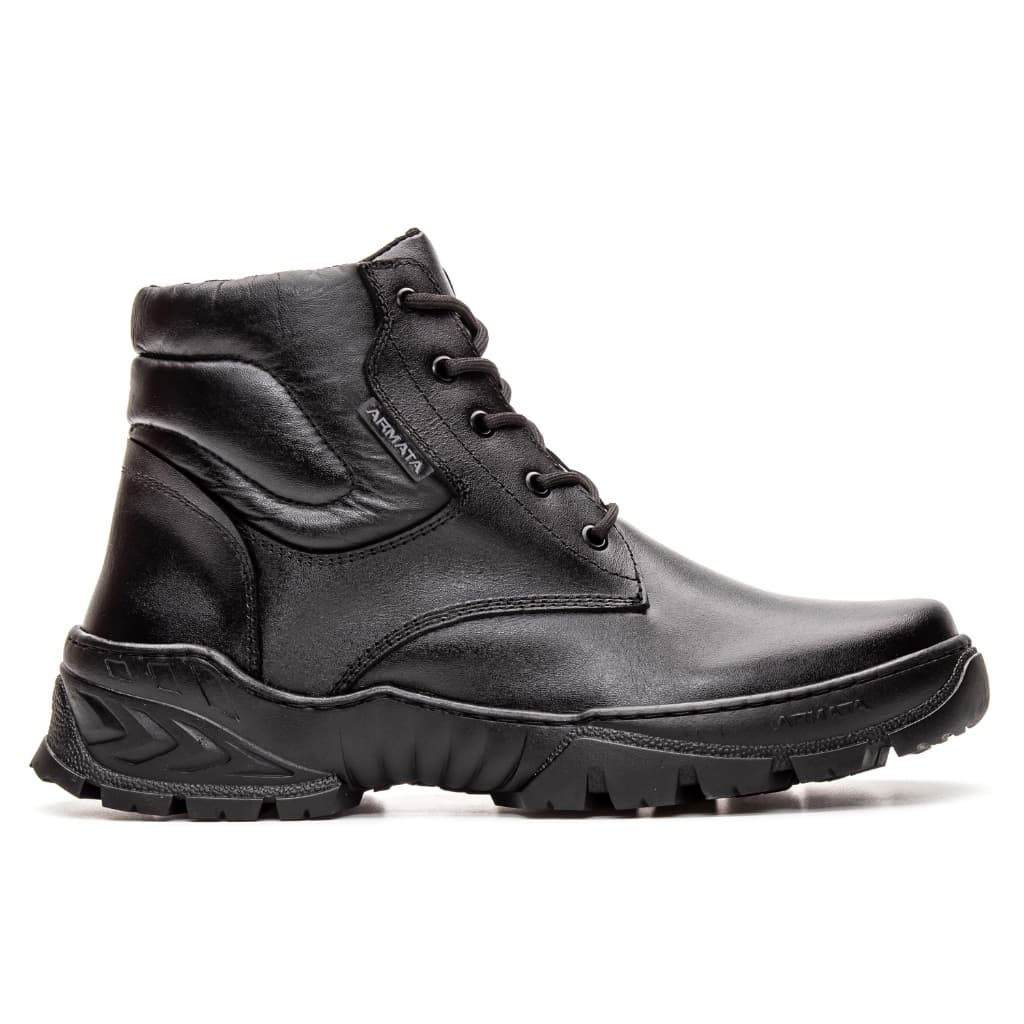 coturno masculino estilo militar 100% couro nobre cor preta bota muito resistente e confortavel