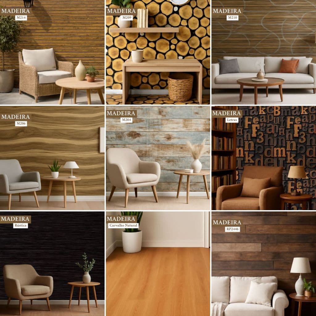 10 Metros Papel de Parede Adesivo Estampa Madeira Lavável Cozinha Banheiro Sala Escritório 45cm
