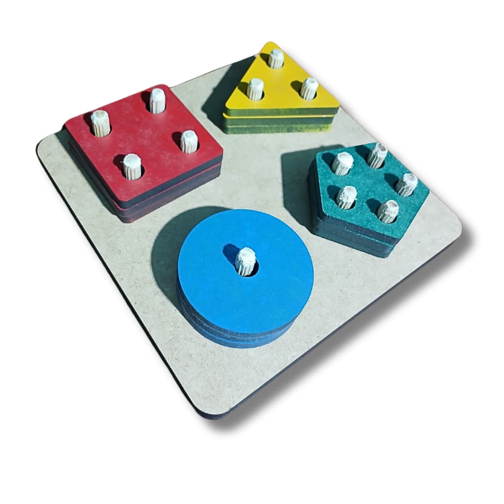 Brinquedo Educativo Seleção de Prancha 16x16cm MDF 6mm | Brinquedo Pedagógico Infantil