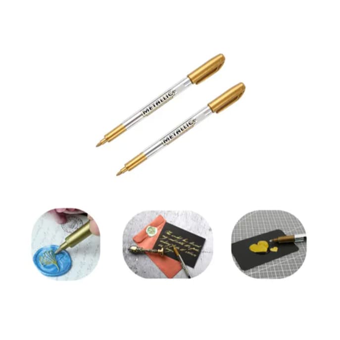 Caneta Para Colorir Lacrer de Cera  Graffiti Dourado e Cinza