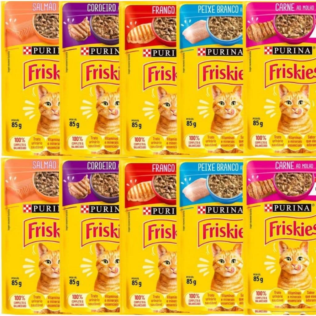 Kit 10 sachês friskies gato sabor variados - 10 unidades 85g