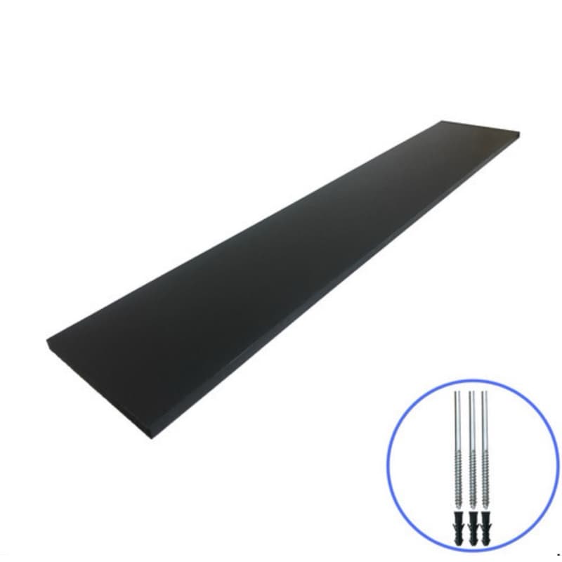1 Prateleira 110x20 Mdf Preto Com Suporte Invisível