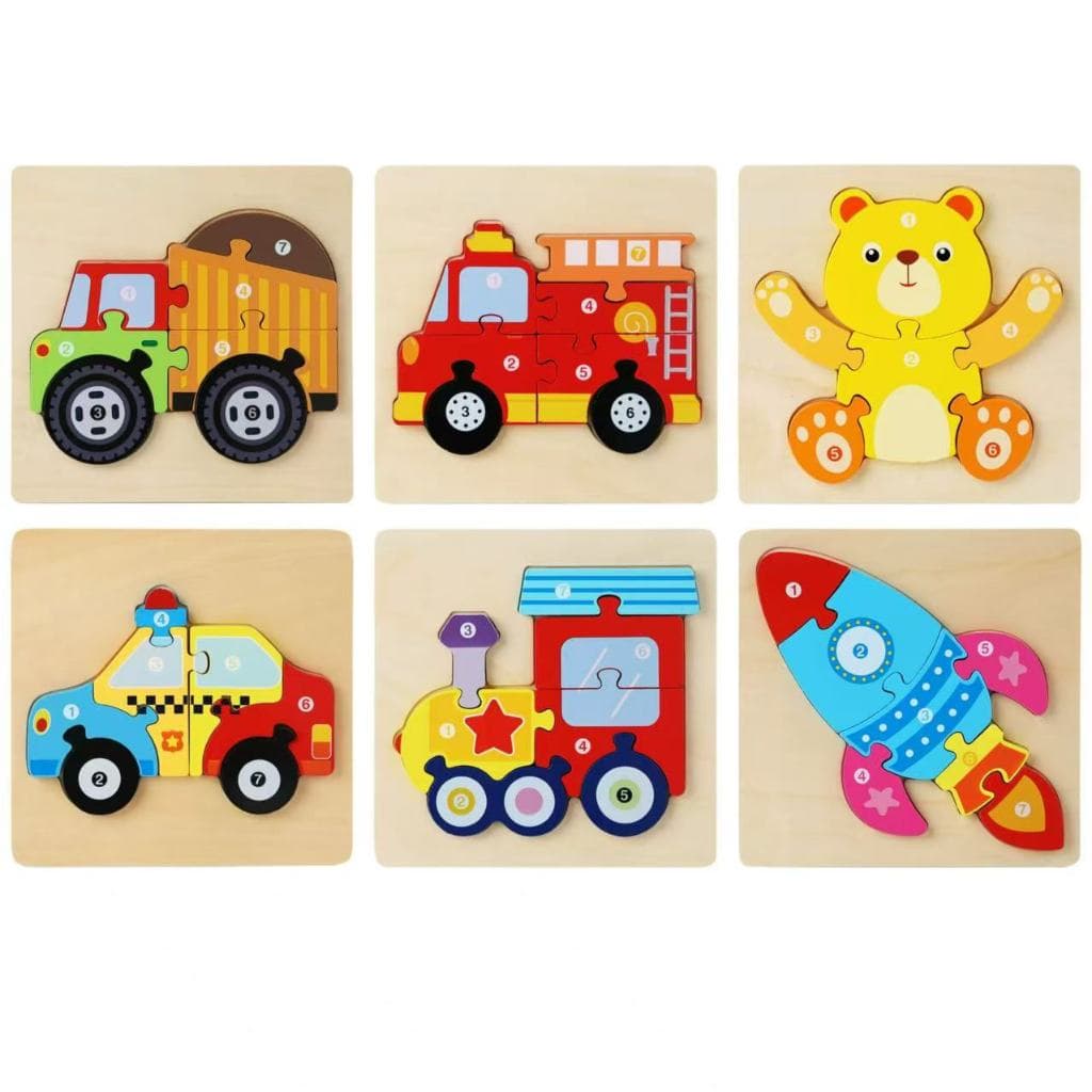 Jogo Quebra-cabeça Madeira Infantil Educativo Montessori Brinquedo Didático