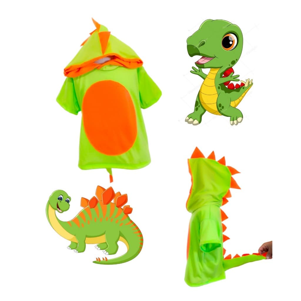 FANTASIA DINO CAMISETA INFANTIL VERDE LIMÃO ANIVERSÁRIO FESTA DINOSSAURO