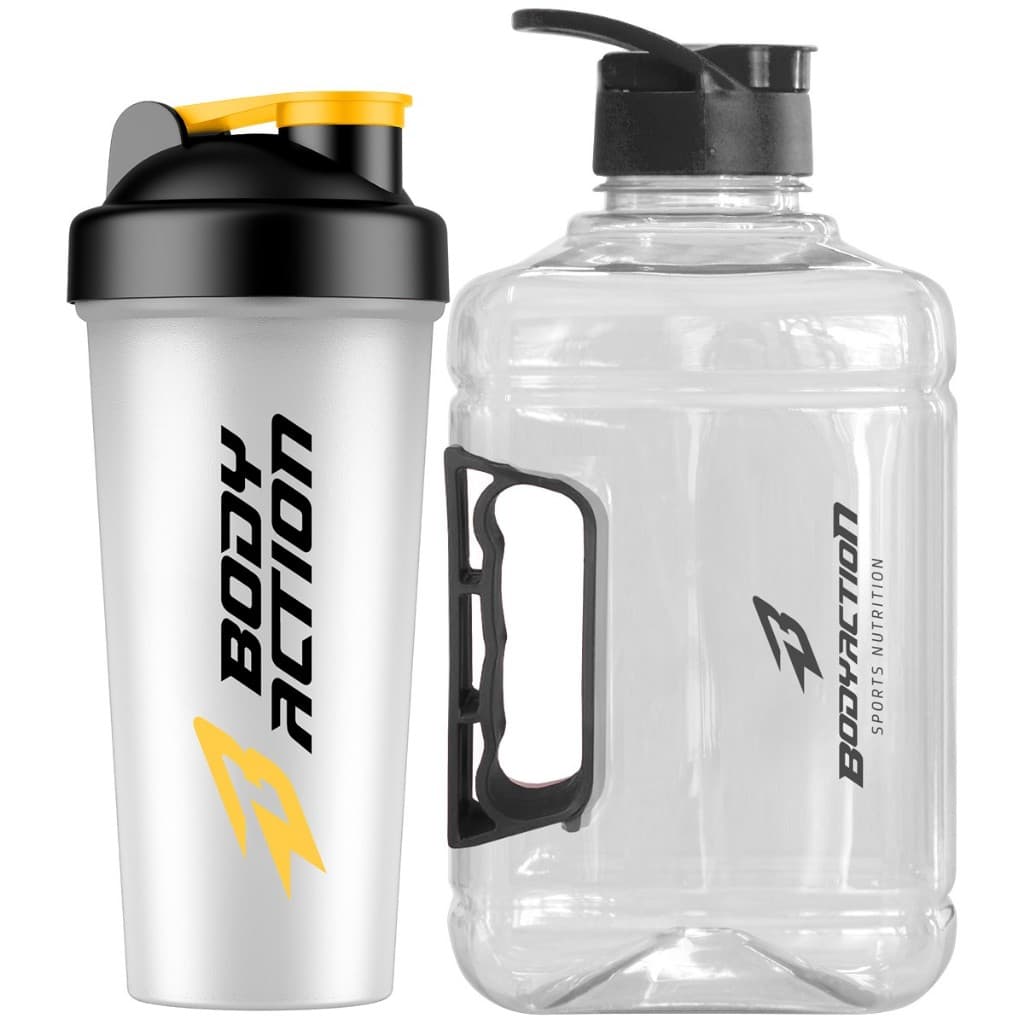 Coqueteleira Academia 600ml + Galão Tank 2 Litros Bodyaction