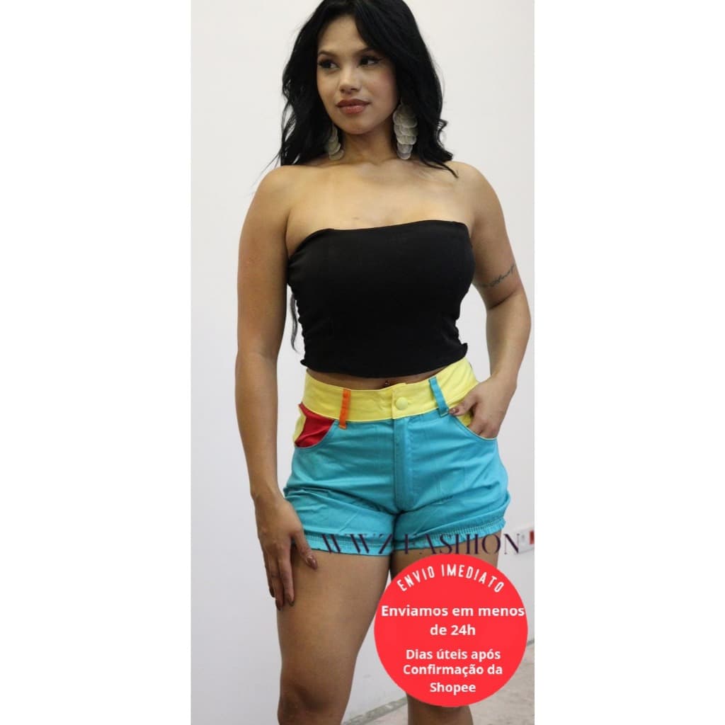Shorts de Sarja Feminino Estilo Emília 003