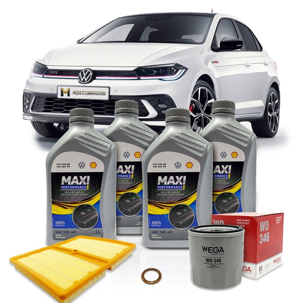 Kit Revisão Óleo Original VW 5w40 Novo Polo 200 1.0 TSI Flex