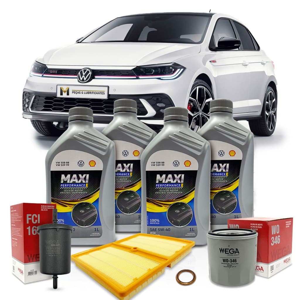 Kit Revisão Óleo Original VW 5w40 Novo Polo 200 1.0 TSI Flex