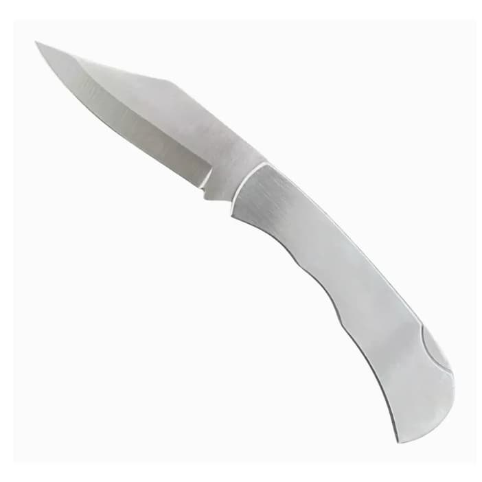 Canivete Tático Inox Drop Point com Trava de Segurança e Cabo Anatômico INOX