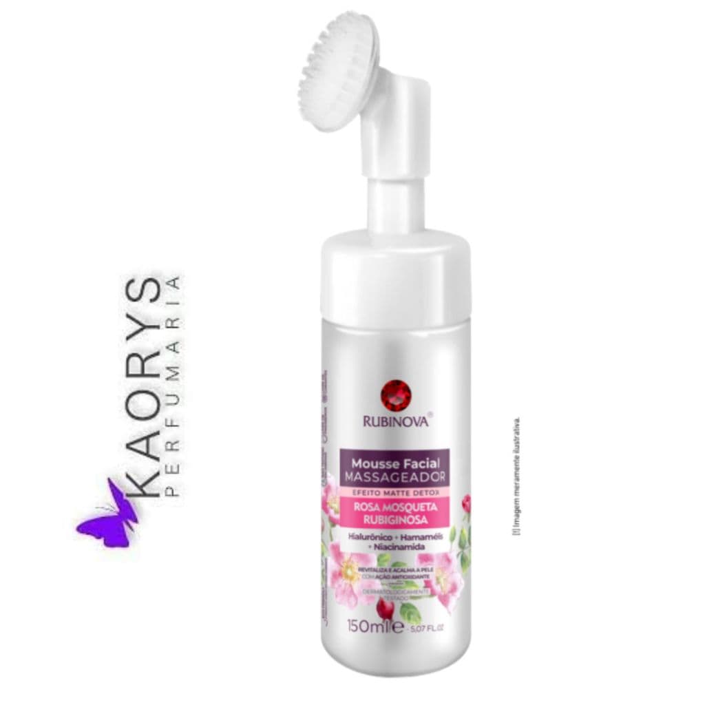 Mousse facial massageador rosa mosqueta rubiginosa 150ml - Rubinova
