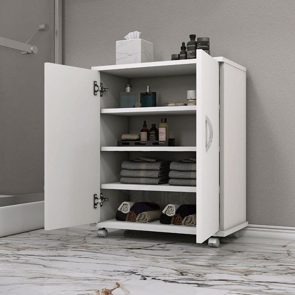 Sapateira Multiuso 2 Portas com Rodinhas – Cômoda para Organização Completa