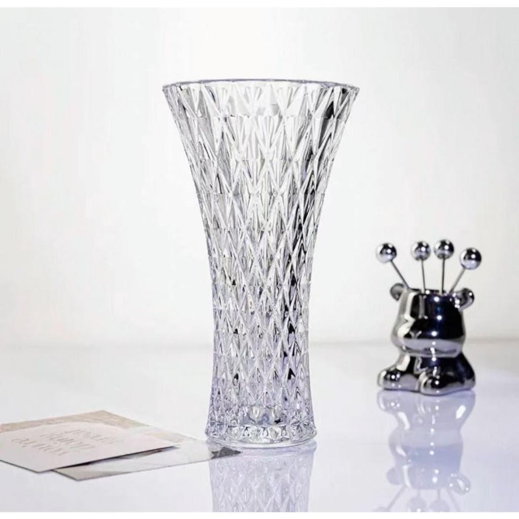 Vaso de Vidro de Cristal Decorativo Moderno Transparente Para Decoração