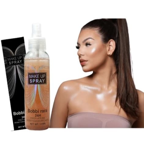 Bobbi Rara Bruma Fixadora Spray Brilhante Prep+Primer Corporal e Facial 24H Para Maquiagem P8006B