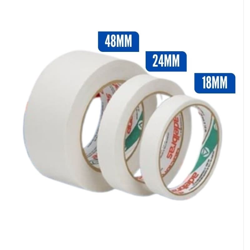 Fita Crepe Branca Uso Geral 18MM 24MM 48MM X 50 Metros