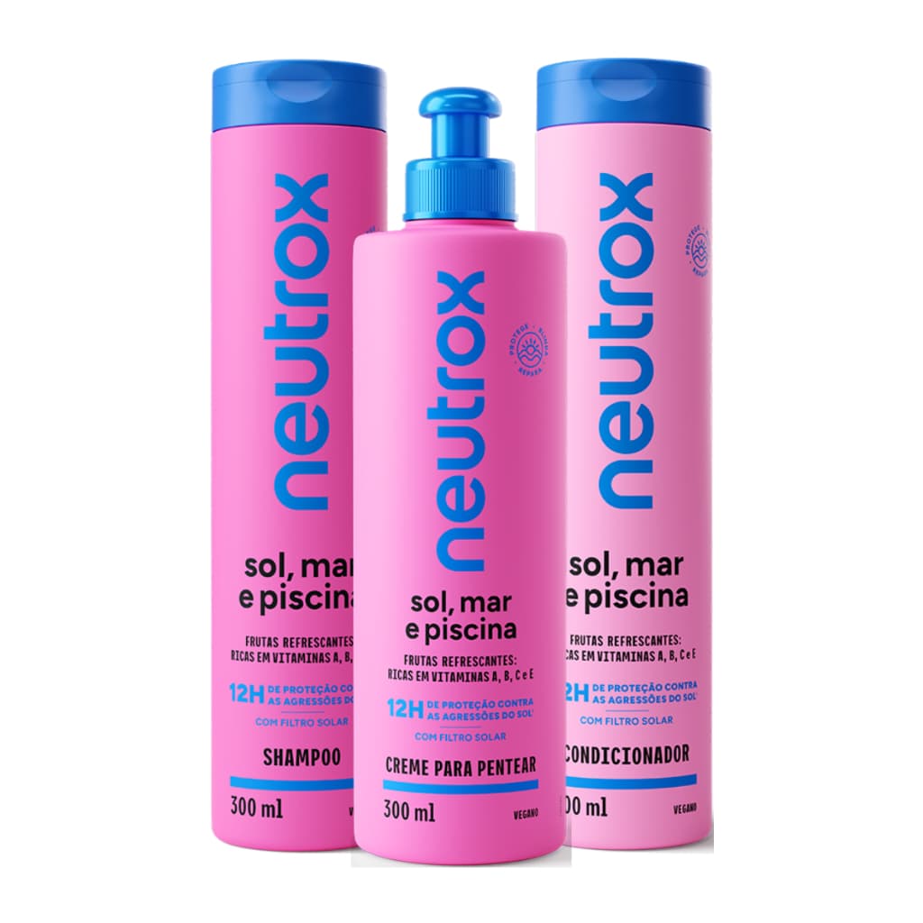 Kit Neutrox Sol Mar e Piscina Duo 300Ml + Creme de Pentear