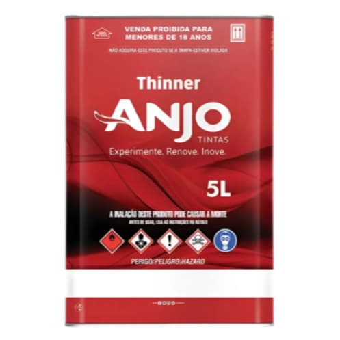 Thinner Anjo 2750 5L – Diluição de Esmalte Sintético, Primer e Automotivo