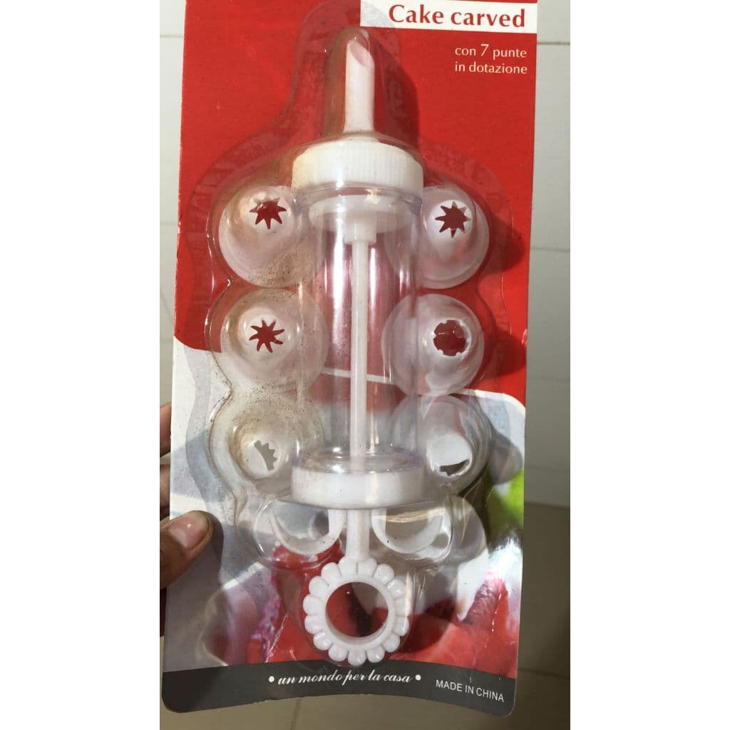 2 Kit Confeitaria 7 Peças Seringa Plástico Decoração Bolos Tortas