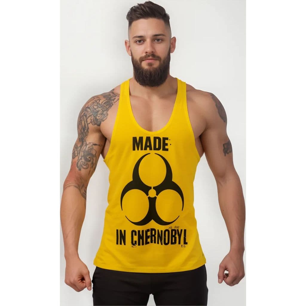 Camiseta Regata Cavada Chernobyl treino musculação academia