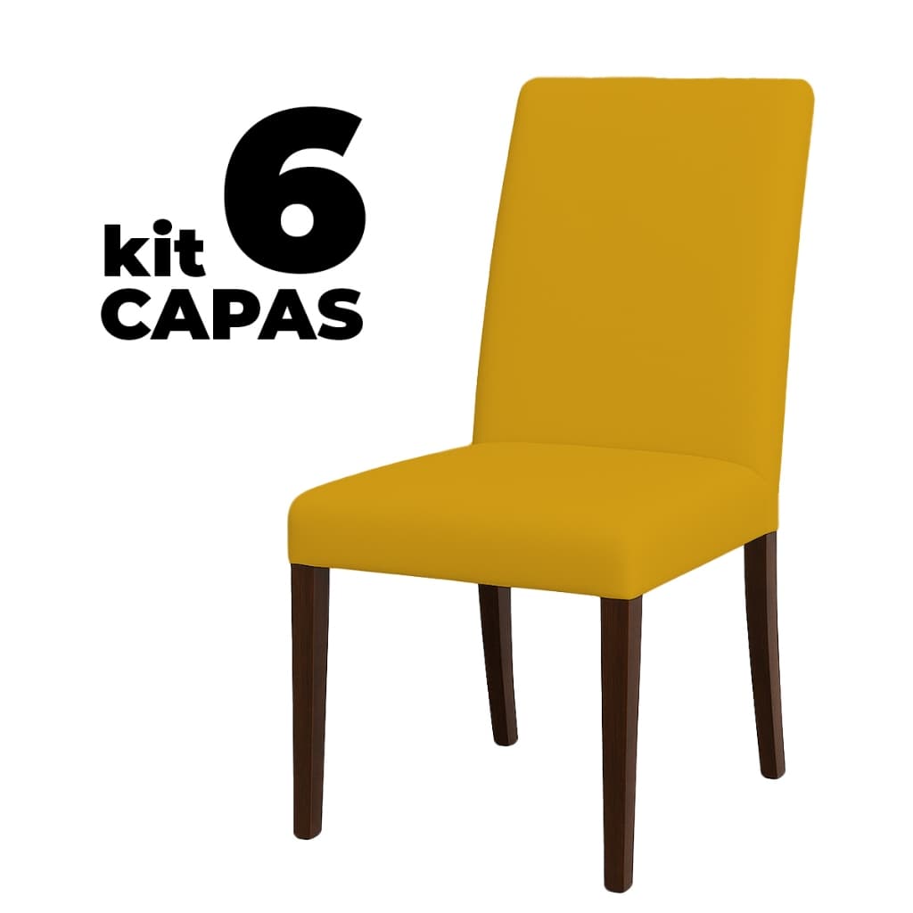 Kit 6 Capas para Cadeira de Jantar com Elástico Malha Gel Reforçada Luxo