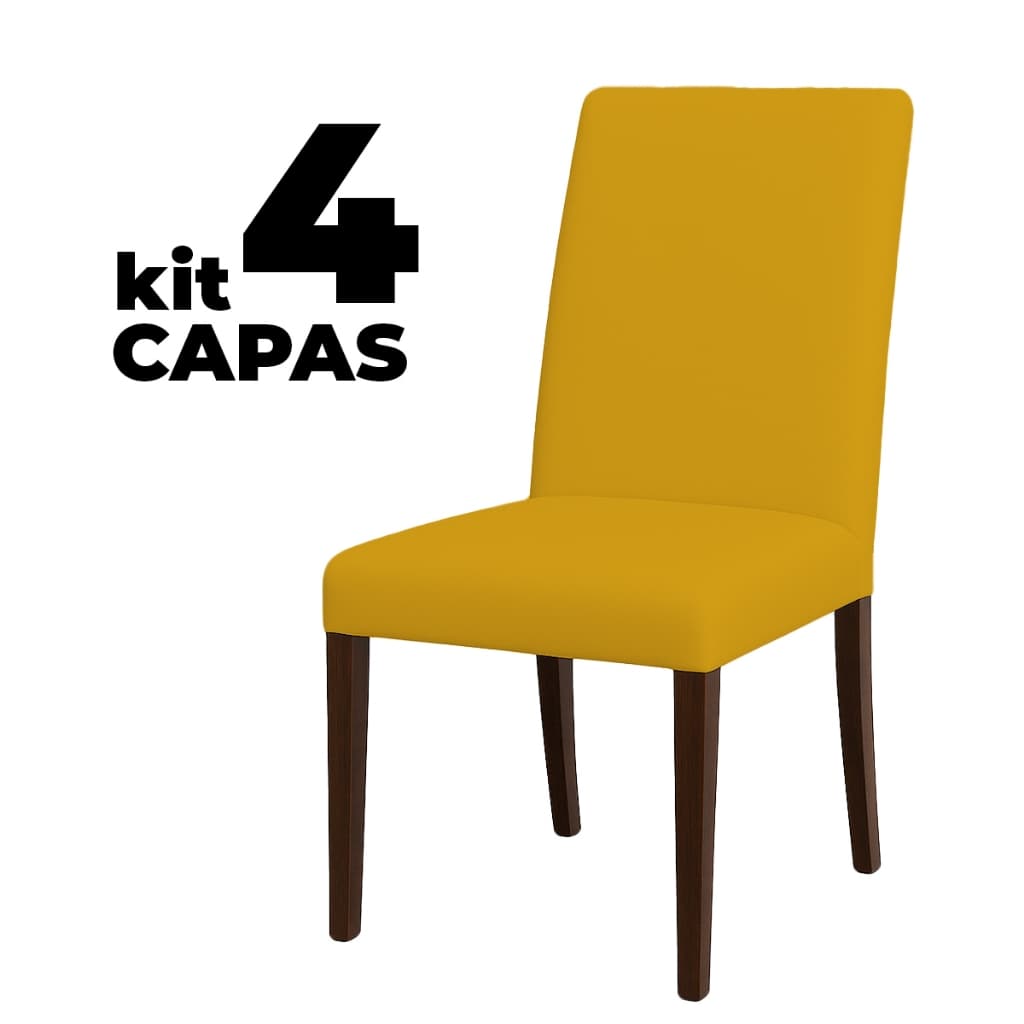 Kit 4 Capas para Cadeira de Jantar com Elástico Malha Gel Reforçada Luxo