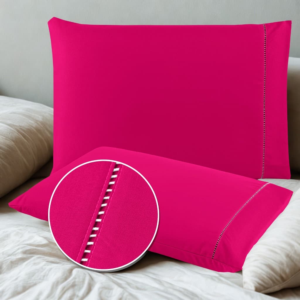 Kit com 02 Fronhas de Ponto Palito 400 Fios - BELLA DECOR