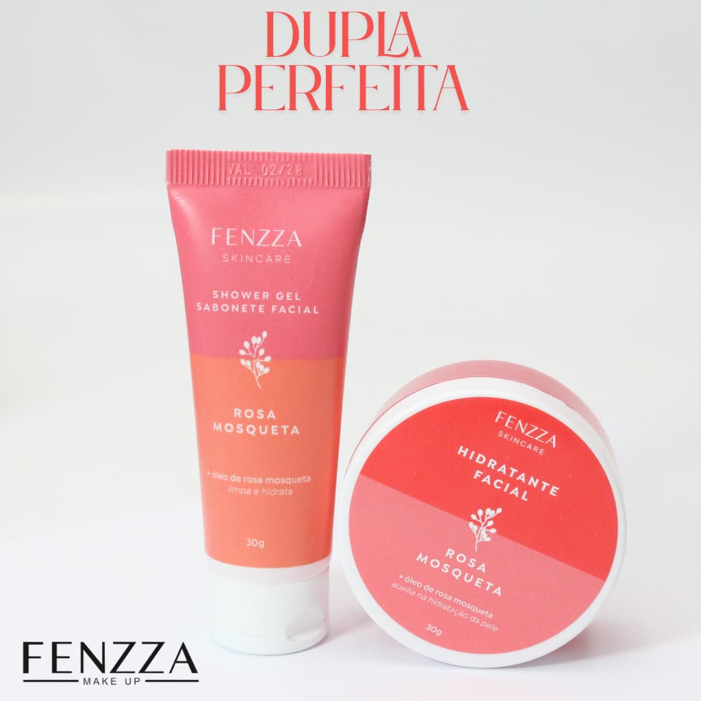 Kit Skincare Fenzza Rosa Mosqueta – Sabonete e Hidratante Facial com Nutrição Profunda