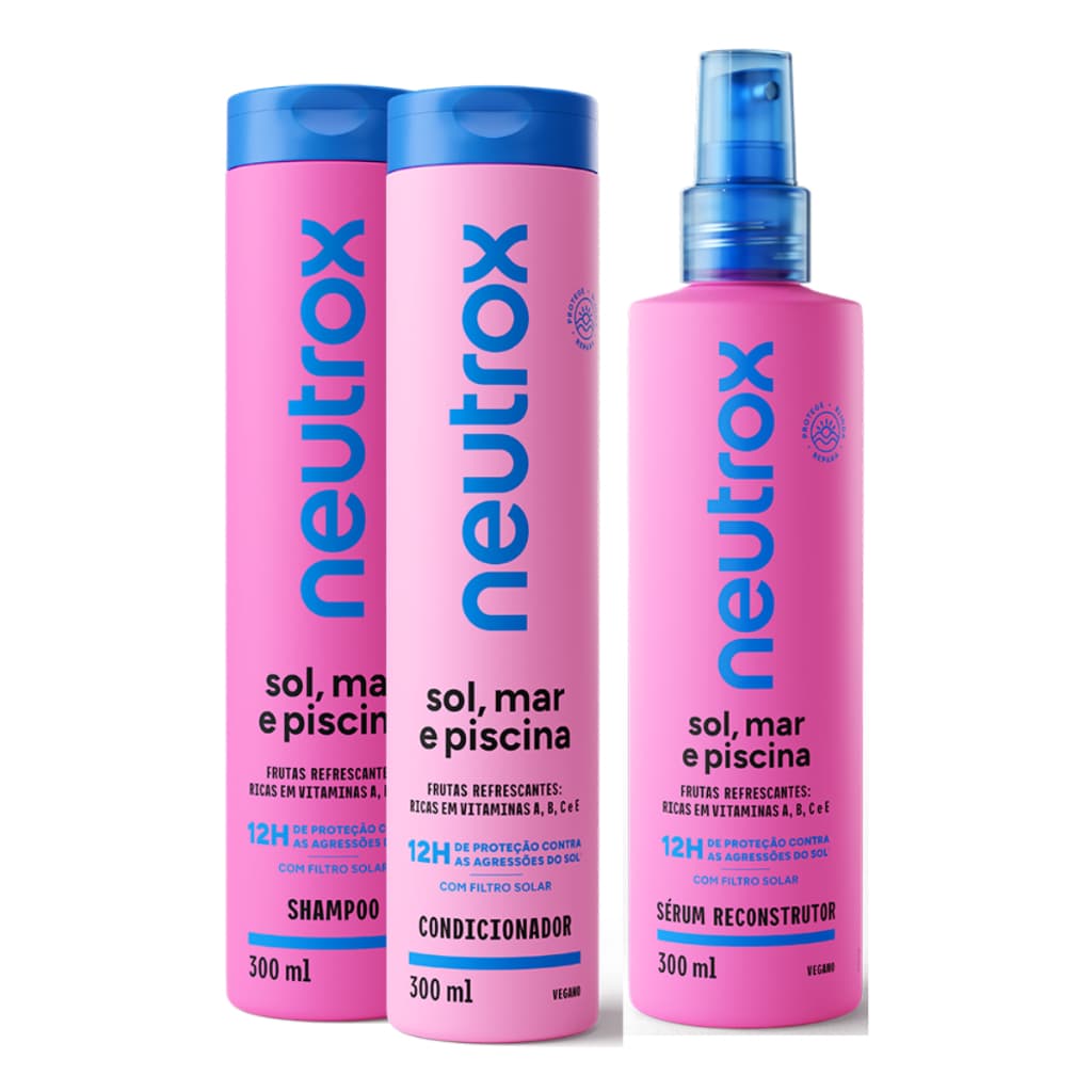 Kit Neutrox Sol Mar e Piscina Duo 300Ml + Sérum Reconstrutor